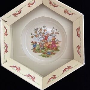 Royal Doulton Bunnykins 2 Piece Set -Heavy Baby Dish and 2 Handle Mug